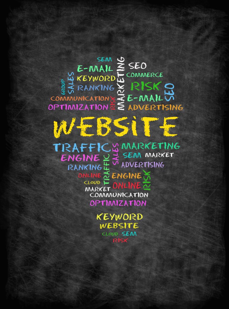 website concept on chalkboard